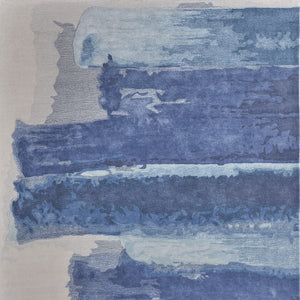 Homeroots 2' X 3' Blue And Ivory Abstract Hand Tufted Area Rug Blue Wool Blend 566504