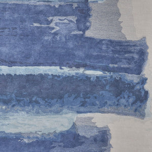 Homeroots 2' X 3' Blue And Ivory Abstract Hand Tufted Area Rug Blue Wool Blend 566504