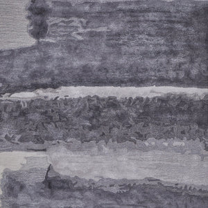 Homeroots 5' X 8' Dark Gray And Ivory Abstract Hand Tufted Area Rug Gray Wool Blend 566506