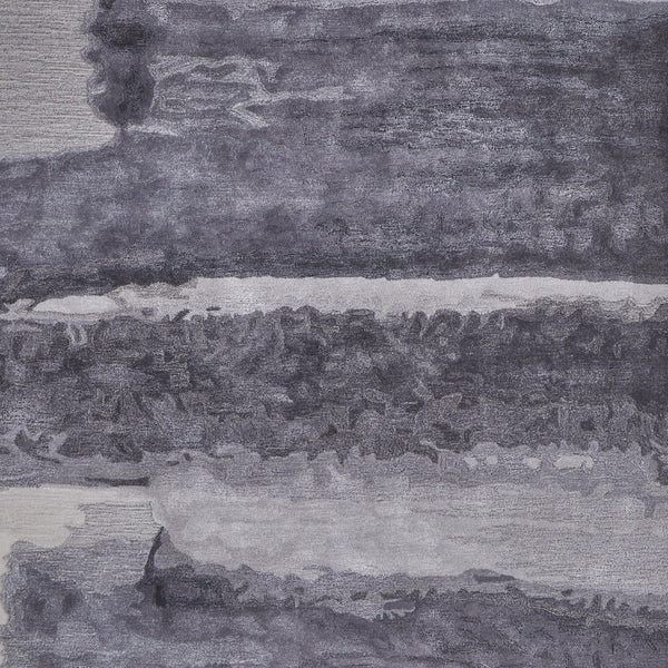 Homeroots 5' X 8' Dark Gray And Ivory Abstract Hand Tufted Area Rug Gray Wool Blend 566506