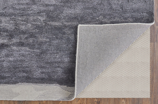 Homeroots 9' X 12' Dark Gray And Ivory Abstract Hand Tufted Area Rug Gray Wool Blend 566508