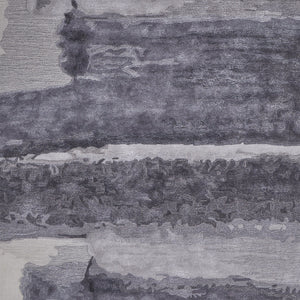 Homeroots 9' X 12' Dark Gray And Ivory Abstract Hand Tufted Area Rug Gray Wool Blend 566508