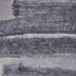 Homeroots 9' X 12' Dark Gray And Ivory Abstract Hand Tufted Area Rug Gray Wool Blend 566508