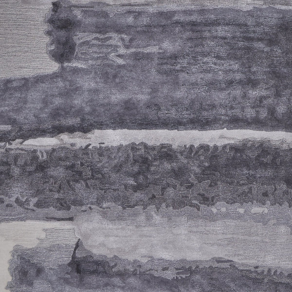 Homeroots 9' X 12' Dark Gray And Ivory Abstract Hand Tufted Area Rug Gray Wool Blend 566508