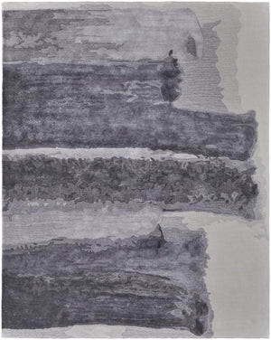 Homeroots 12' X 15' Dark Gray And Ivory Abstract Hand Tufted Area Rug Gray Wool Blend 566510