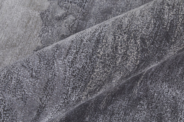 Homeroots 2' X 3' Dark Gray And Ivory Abstract Hand Tufted Area Rug Gray Wool Blend 566511