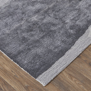 Homeroots 2' X 3' Dark Gray And Ivory Abstract Hand Tufted Area Rug Gray Wool Blend 566511