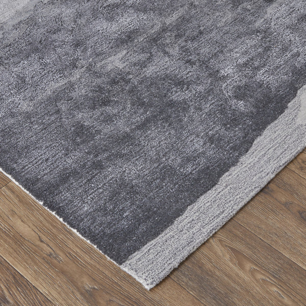 Homeroots 2' X 3' Dark Gray And Ivory Abstract Hand Tufted Area Rug Gray Wool Blend 566511
