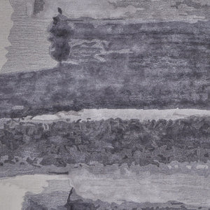 Homeroots 2' X 3' Dark Gray And Ivory Abstract Hand Tufted Area Rug Gray Wool Blend 566511