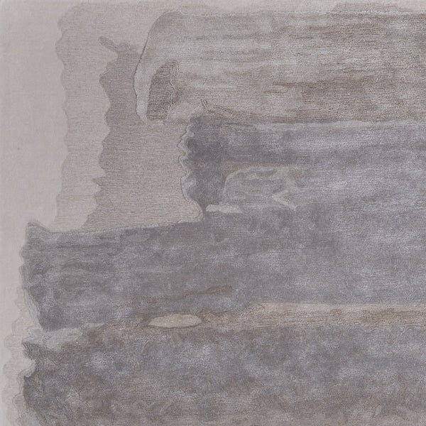 Homeroots 4' X 6' Gray And Ivory Abstract Hand Tufted Area Rug Ivory Wool Blend 566512