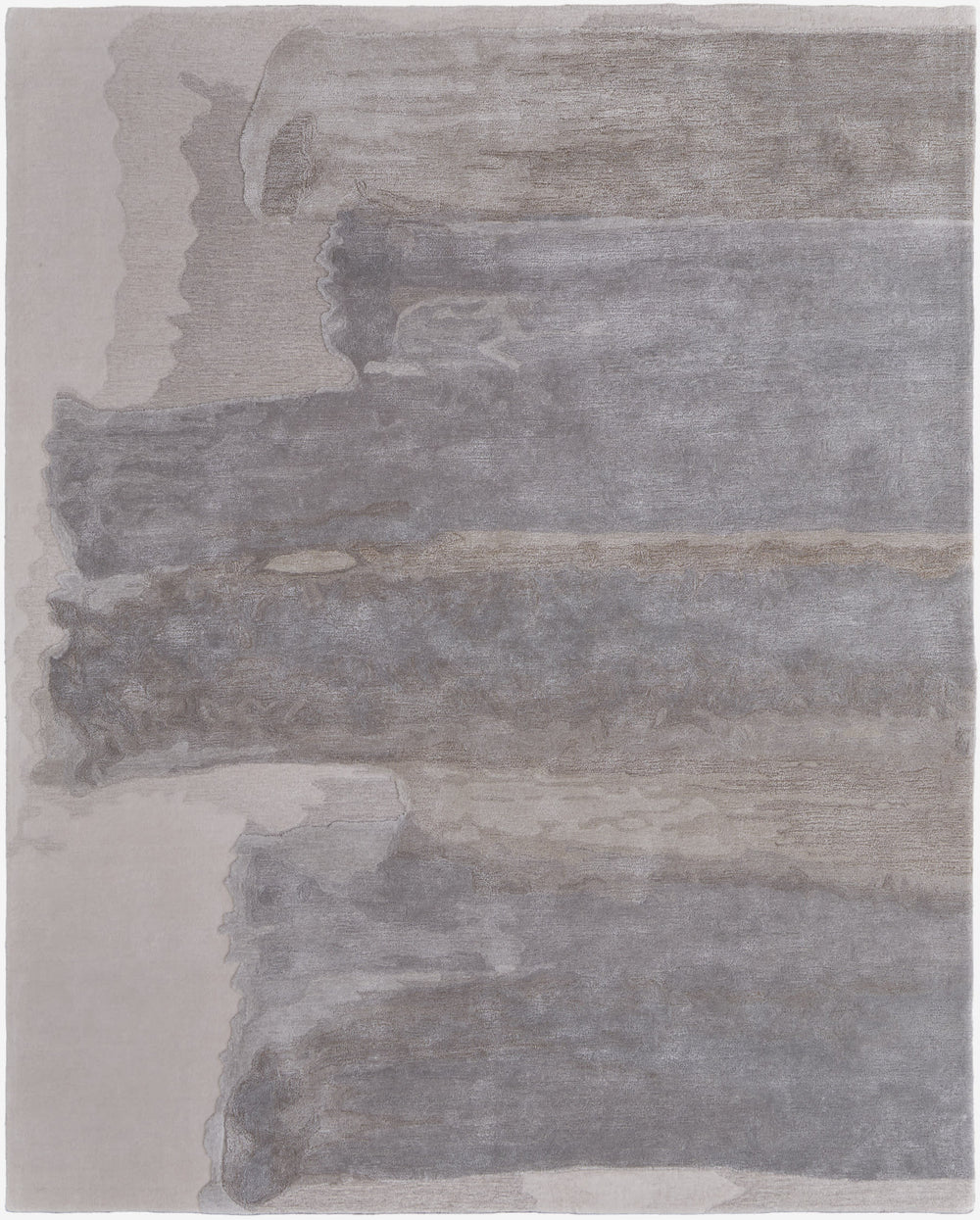 Homeroots 4' X 6' Gray And Ivory Abstract Hand Tufted Area Rug Ivory Wool Blend 566512