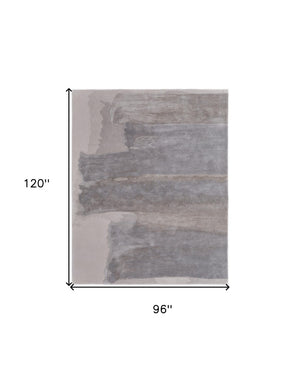 HomeRoots 4' Modern Gray and Ivory Abstract Hand-Tufted Area Rug for Stylish Living Spaces and Comfort 8' X 10' 566514
