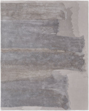 Homeroots 8' X 10' Gray And Ivory Abstract Hand Tufted Area Rug Ivory Wool Blend 566514