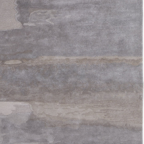 Homeroots 9' X 12' Gray And Ivory Abstract Hand Tufted Area Rug Ivory Wool Blend 566515