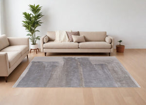 HomeRoots 4' Modern Gray and Ivory Abstract Hand-Tufted Area Rug for Stylish Living Spaces and Comfort 10' X 14' 566516