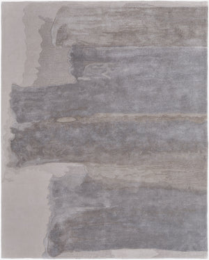 Homeroots 12' X 15' Gray And Ivory Abstract Hand Tufted Area Rug Ivory Wool Blend 566517