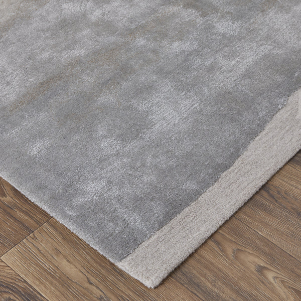 Homeroots 2' X 3' Gray And Ivory Abstract Hand Tufted Area Rug Ivory Wool Blend 566518