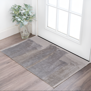 Homeroots 2' X 3' Gray And Ivory Abstract Hand Tufted Area Rug Ivory Wool Blend 566518