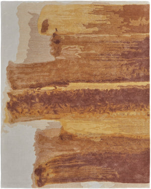 HomeRoots 4' X 6' Stunning Ivory, Red & Orange Abstract Hand-Tufted Area Rug for Modern Home Décor Style 566519