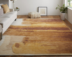 Homeroots 9' X 12' Abstract Hand Tufted Area Rug – Artisan Crafted Wool Blend For A Stylish Home Statement Red Wool Blend 566522