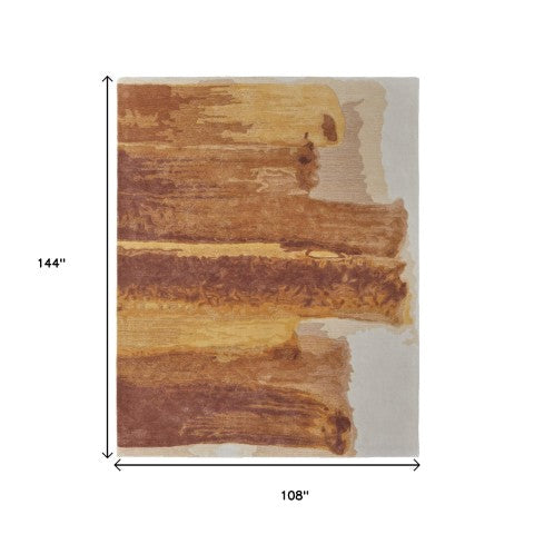 Homeroots 9' X 12' Abstract Hand Tufted Area Rug – Artisan Crafted Wool Blend For A Stylish Home Statement Red Wool Blend 566522