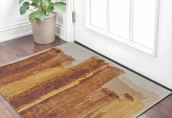 Homeroots 2' X 3' Red Abstract Hand Tufted Area Rug Red Wool Blend 566524