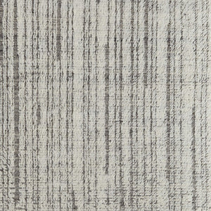 HomeRoots 4' Hand-Woven Wool Area Rug in Gray and Ivory Stripes – Elegant, Durable, Stain-Resistant Design 2' X 3' 566535
