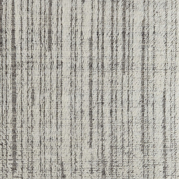 HomeRoots 4' Hand-Woven Wool Area Rug in Gray and Ivory Stripes – Elegant, Durable, Stain-Resistant Design 2' X 3' 566535