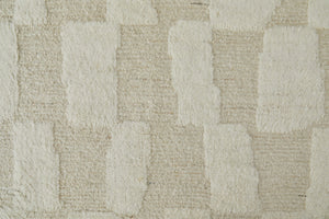 HomeRoots 4' Hand-Woven Ivory Wool Geometric Area Rug – Timeless Texture for Stylish Home Décor & Comfort 2' X 3' 566543