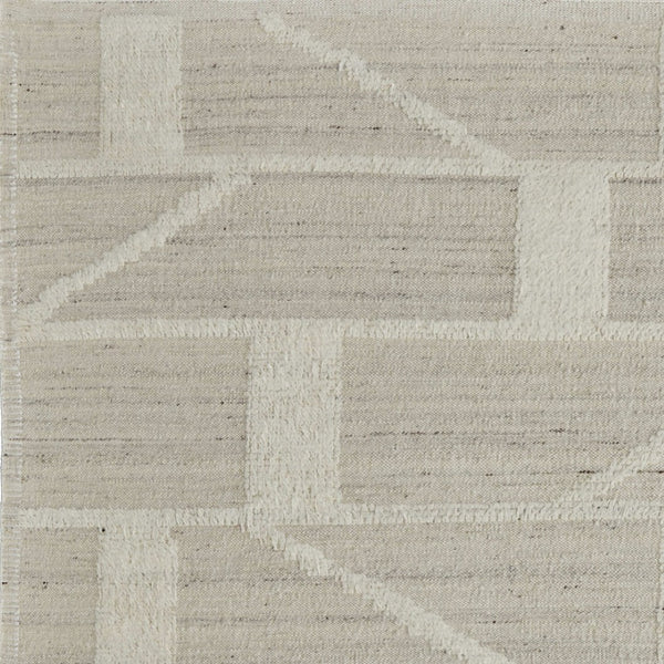 HomeRoots 4' Hand-Woven Wool Area Rug – Elegant Tan and Ivory Geometric Design for Cozy Living Spaces 4' X 6' 566544