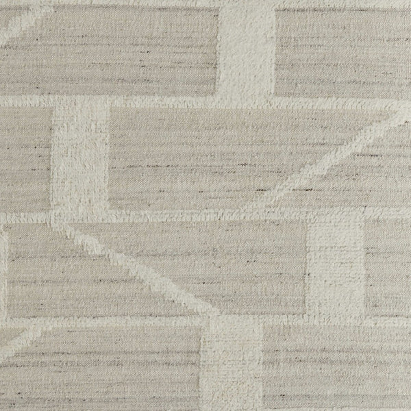 HomeRoots 4' Hand-Woven Wool Area Rug – Elegant Tan and Ivory Geometric Design for Cozy Living Spaces 6' X 9' 566545