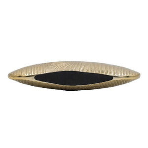 HomeRoots 7" Gold Aluminum Oval Disc Table Vase - Modern Sculptural Design for Dried Florals & Home Décor 566546