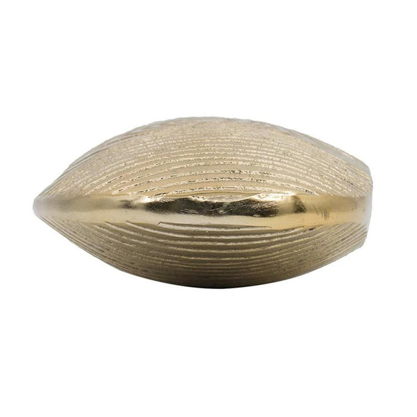 HomeRoots 7" Gold Aluminum Oval Disc Table Vase - Modern Sculptural Design for Dried Florals & Home Décor 566546