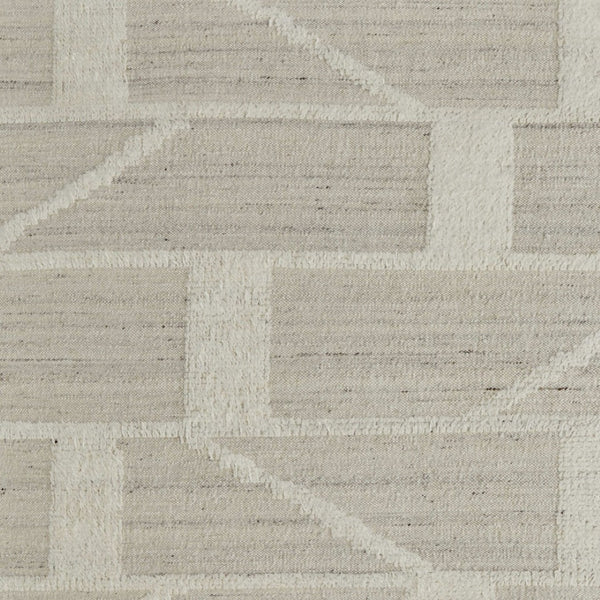 HomeRoots 4' Hand-Woven Wool Area Rug – Elegant Tan and Ivory Geometric Design for Cozy Living Spaces 8' X 10' 566547