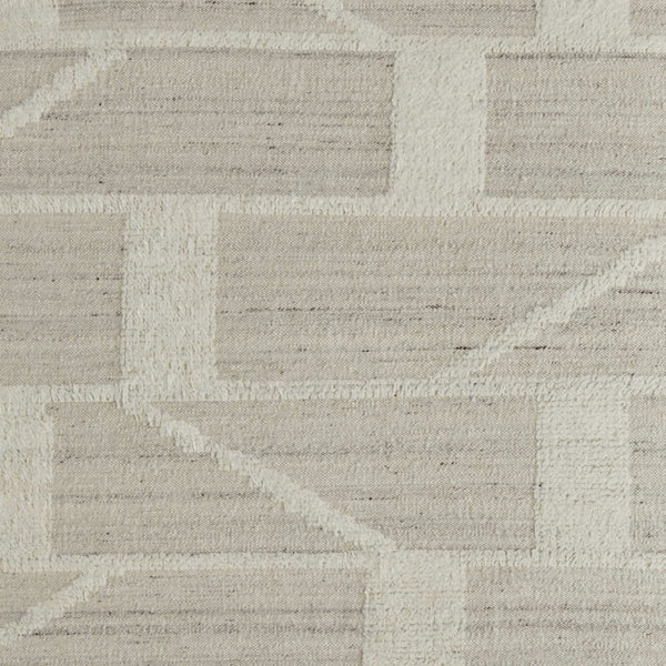 HomeRoots 4' Hand-Woven Wool Area Rug – Elegant Tan and Ivory Geometric Design for Cozy Living Spaces 2' X 3' 566552