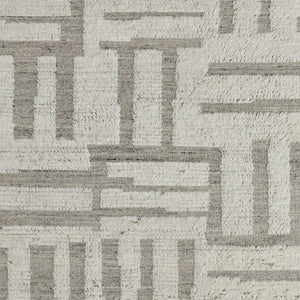 HomeRoots 4' Gray and Ivory Hand-Woven Wool Geometric Area Rug - Durable, Modern Style for Any Room Decor 2' X 3' 566560