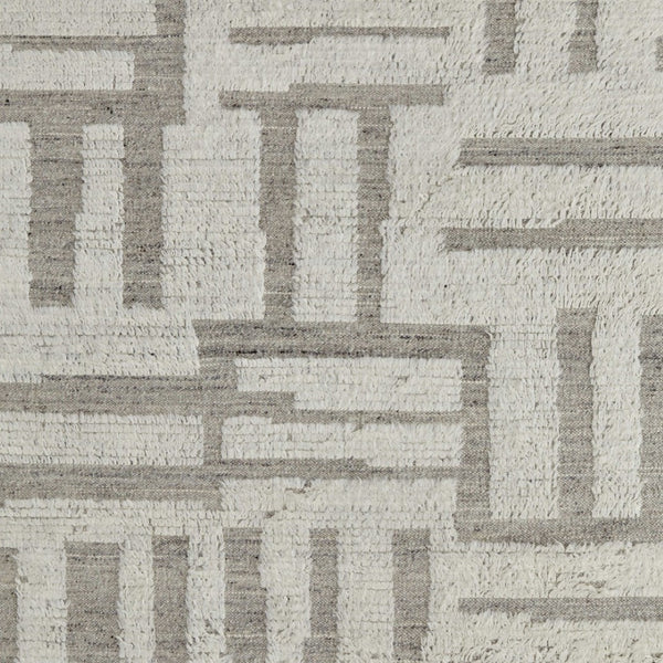 HomeRoots 4' Gray and Ivory Hand-Woven Wool Geometric Area Rug - Durable, Modern Style for Any Room Decor 2' X 3' 566560