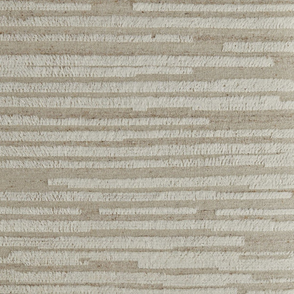 HomeRoots 4' Hand-Woven Wool Area Rug in White and Tan Stripes - Soft, Durable, and Easy-Care for Any Room 9' X 13' 566565