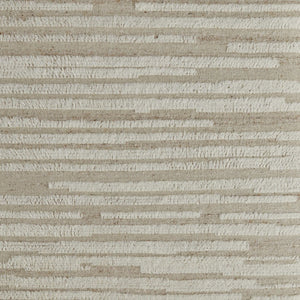 HomeRoots 4' Hand-Woven Wool Area Rug in White and Tan Stripes - Soft, Durable, and Easy-Care for Any Room 2' X 3' 566566