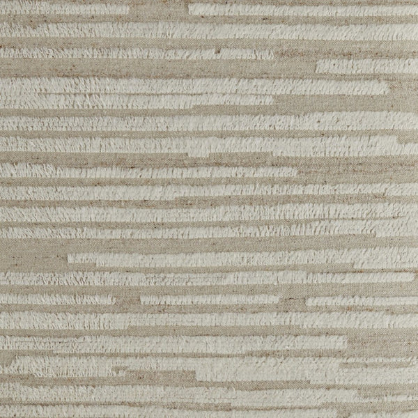 HomeRoots 4' Hand-Woven Wool Area Rug in White and Tan Stripes - Soft, Durable, and Easy-Care for Any Room 2' X 3' 566566