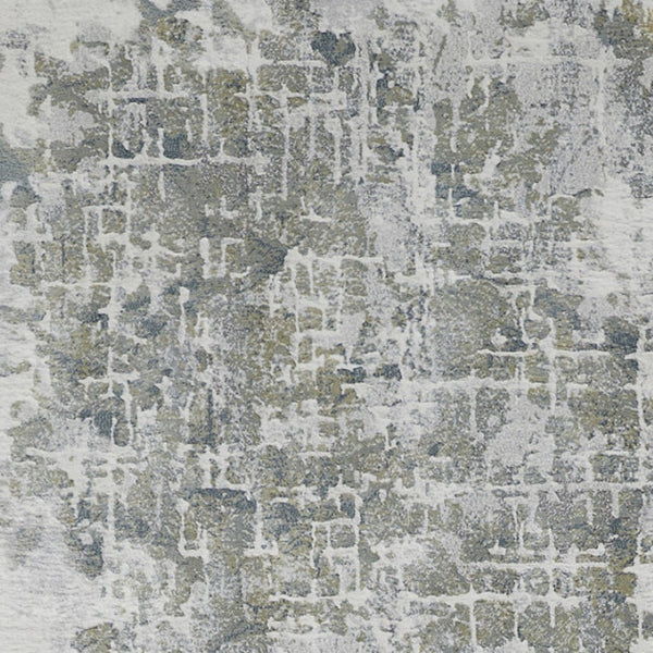 HomeRoots 8' Gray and Ivory Abstract Runner Rug - Durable, Stain-Resistant Design for Hallways and Entryways 10' Runner 566568
