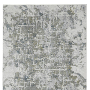 HomeRoots 8' Gray and Ivory Abstract Runner Rug - Durable, Stain-Resistant Design for Hallways and Entryways 10' Runner 566568