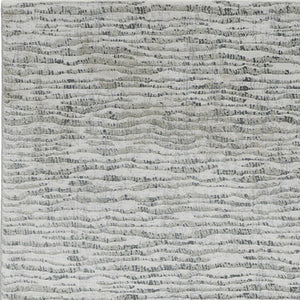 Homeroots 8' Ivory Gray And Green Abstract Power Loom Worn Faded Runner Rug Gray Polypropylene 566571