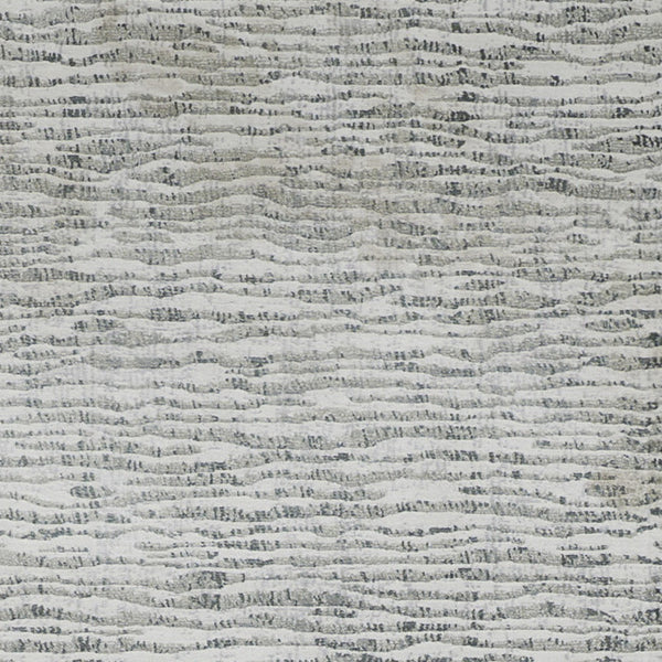 Homeroots 8' Ivory Gray And Green Abstract Power Loom Worn Faded Runner Rug Gray Polypropylene 566572