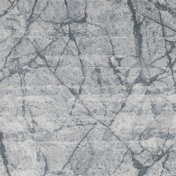 HomeRoots 8' Gray and Ivory Abstract Runner Rug - Stylish, Durable, Stain-Resistant Design for High-Traffic Areas 8' Runner 566573