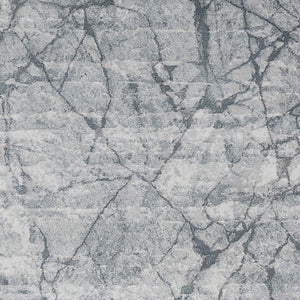 HomeRoots 8' Gray and Ivory Abstract Runner Rug - Stylish, Durable, Stain-Resistant Design for High-Traffic Areas 8' Runner 566573