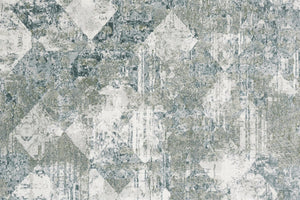 HomeRoots 8' Abstract Power Loomed Runner Rug in Soft Ivory, Gray & Green - Perfect for Contemporary Spaces 8' Runner 566575