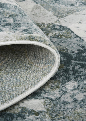 HomeRoots 8' Abstract Power Loomed Runner Rug in Soft Ivory, Gray & Green - Perfect for Contemporary Spaces 8' Runner 566575