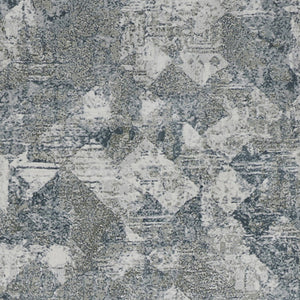 HomeRoots 8' Abstract Power Loomed Runner Rug in Soft Ivory, Gray & Green - Perfect for Contemporary Spaces 8' Runner 566575