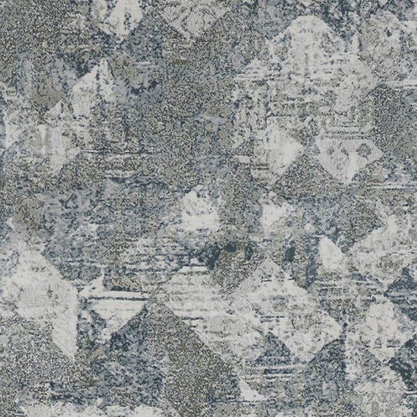HomeRoots 8' Abstract Power Loomed Runner Rug in Soft Ivory, Gray & Green - Perfect for Contemporary Spaces 10' Runner 566576